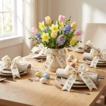 Product Gift ribbon Easter decorative ribbon Easter eggs cream 40mm 20m
