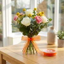 Product Organza ribbon gift ribbon orange ribbon selvedge 15mm 50m