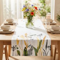Product Table runner summer table ribbon meadow summer white 40x150cm