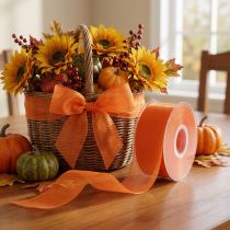 Product Organza ribbon gift ribbon orange ribbon selvedge 40mm 50m
