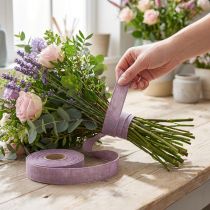 Product Decorative ribbon natural purple linen ribbon 25mm 20m