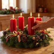 Product Pillar candles red Advent candles old red 200/50mm 24pcs