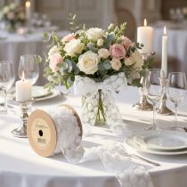 Product Decorative Ribbon Wedding White Roses Gift Ribbon 60mm 5m