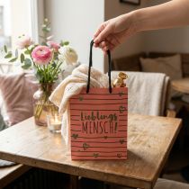 Product Gift bag with hearts “Favorite person” paper 18×10×23cm 2pcs