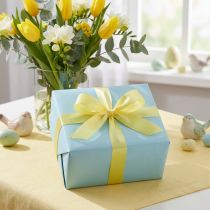 Product Gift Ribbon Yellow Glitter Decorative Ribbon Glittery 25mm 20m