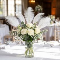 Product Feathers on Wire L27cm White 6 pcs