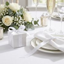 Product Gift ribbon white wedding ribbon decorative ribbon 15mm 20m