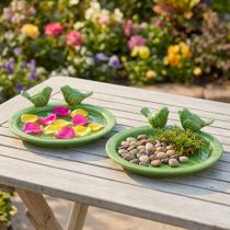 Product Decorative plate bird bath table decoration ceramic green Ø20.5cm 2pcs