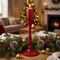 Product Candle holder for taper candles Taper candle holder Red H17cm