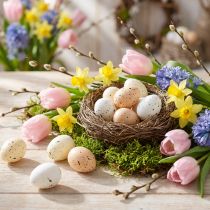 Product Decorative Easter eggs with a speckled surface for spring arrangements, 3cm, 24 pieces
