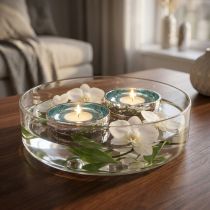 Product Glass floating tealight holder for elegant accents in any room, 10cm, 2 pieces