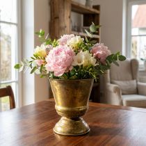 Product Vintage planter metal cup vase brass Ø11.5cm H13.5cm