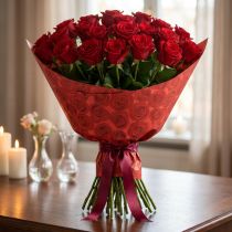 Product Cuff paper tissue paper red roses 25cm 100m