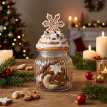 Product Candy jar Christmas cookie jar snowflake H20cm