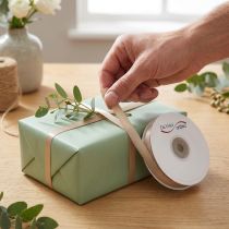 Product Beige Satin Ribbon 10mm x 50m for Wrapping and Decoration
