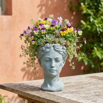 Product Antique-Style Plant Head Bust Graublau Ø8cm H15cm