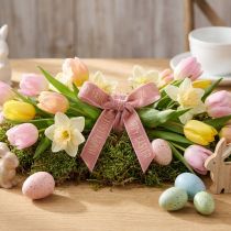 Product Velvet ribbon Happy Easter decorative ribbon pink 15mm 5m