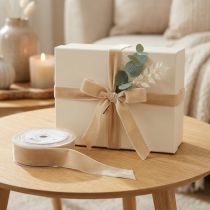 Product Velvet ribbon decorative ribbon velvet gift ribbon beige 40mm 8m