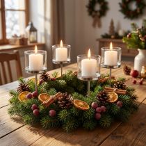 Product Candle holder with glass on stick 4 pcs