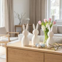 Product Decorative rabbit figurine with a folded look for modern interior design, living room or office, 13cm, 3 pieces
