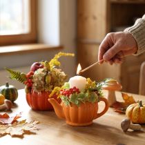 Product Ceramic planter/teapot, orange assorted, 15×9×6.5cm, 2 pieces