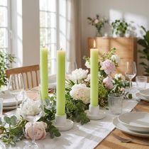 Product Table candles lime green candles solid coloured 34x240mm 4 pcs