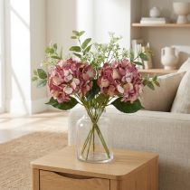 Product Artificial Hydrangea Large Pink Mauve Ø15cm L58cm 2pcs