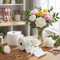 Product Flower Crepe White W10cm Grammage 128g/m² L250cm 2 pcs