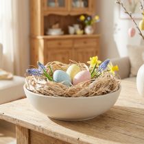 Product Plant-based natural fibers, jute fiber, white washed, 300g, DIY decoration, floristry
