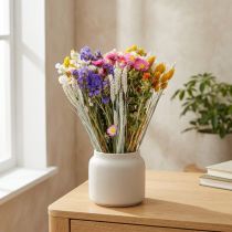 Product Dried flower bouquet, strawflowers, sea lavender, phalaris, grains, 55cm