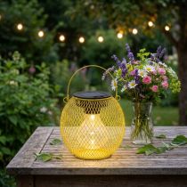 Product Yellow Metal Solar Lantern for Garden and Patio - 12cm