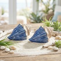Product Shell Decoration Maritime Ceramic Blue Beige 16.5×11×9.5cm 2 pcs