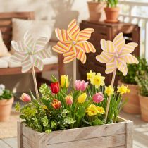 Product Windmill garden stake, attractive decoration for patio, garden and balcony, 47cm, 3 pieces