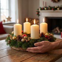 Product Pillar candles Advent candles candles cream 60/40mm 24pcs