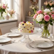 Product Classic glass cake plate on foot - Elegant for every celebration Ø 20cm