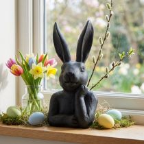 Product Decorative Easter Bunny Black Bunny Bust Easter Decoration 22.5cm