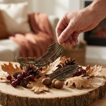 Product Decorative feathers, jewelry pendants, metal feathers, scatter decoration bronze-colored L8cm 10 pcs