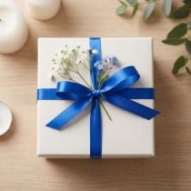 Product Gift ribbon blue satin ribbon double satin ribbon 3mm 50m