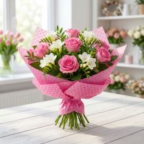 Product Cuff Paper 25cm 100m Dots Pink
