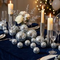 Product Silver Glass Mirror Balls for Decoration 2-4cm, Set of 50