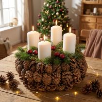 Product Round Pinecone Bowl for Planting, 30cm, Natural Brown