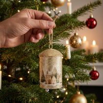 Product Bell with winter village motif for hanging, 20cm