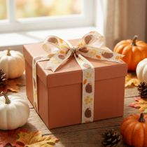 Product Gift ribbon selvedge ribbon autumn hedgehog 15mm 18m