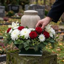 Product Floral foam urn half ring mourning jewelry H29cm Ø47cm 1 pc