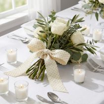 Product Gift ribbon cream ribbon dots and lace 38mm 10mm