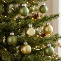 Product Mini Christmas tree balls glass green mix Ø2.5cm 22 pcs