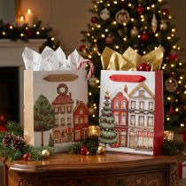 Product ProductNameChristmas Gift Bags with Houses and Christmas Tree, 16 cm, Set of 2