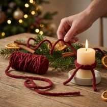 Product Felt cord fleece Mirabell 25m dark red