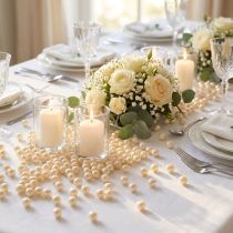 Product Champagne Plastic Decorative Pearls, 8 mm, 250 Pieces