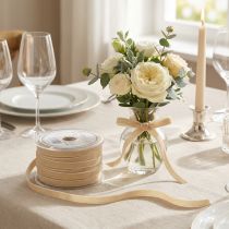 Product Decorative ribbon velvet ribbon gift ribbon Velvet Beige 10mm 20m